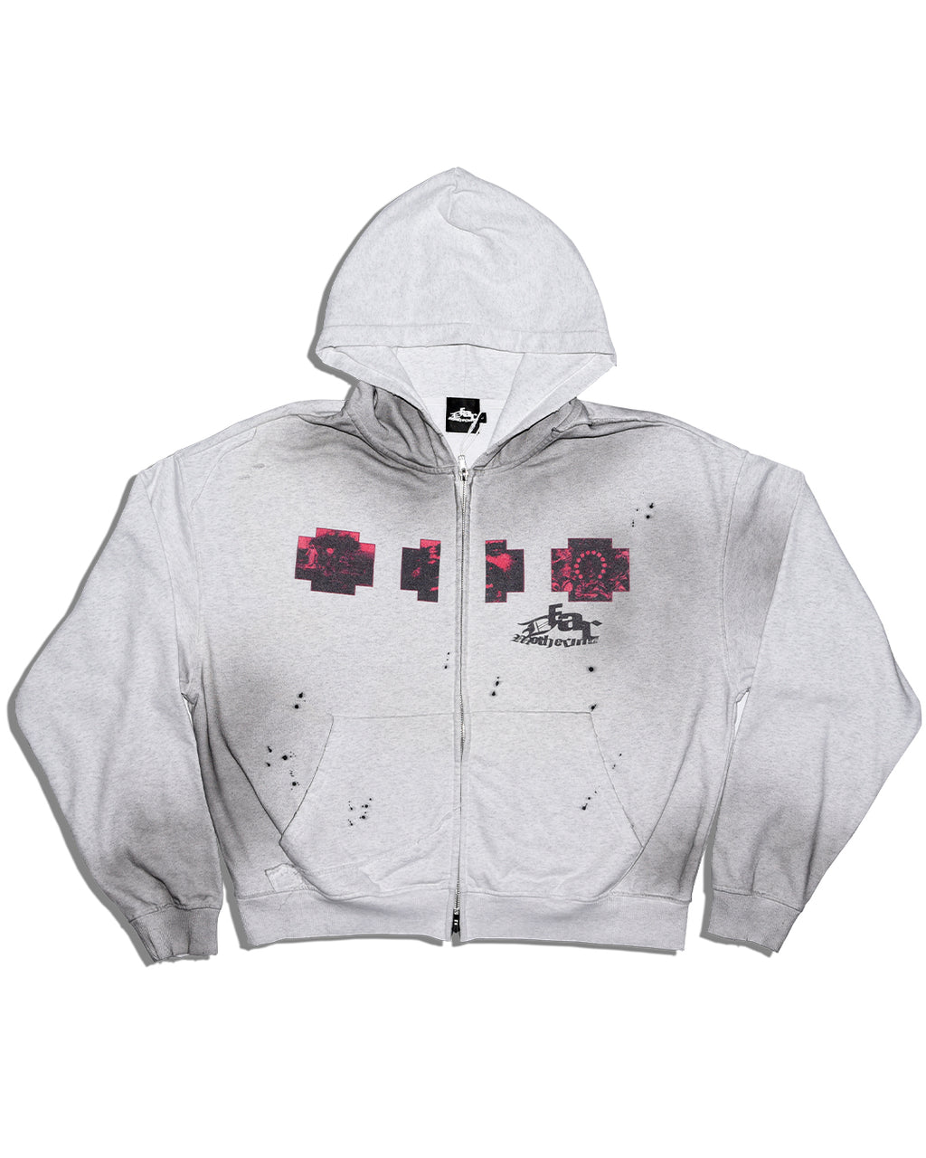 White Distressed Hoodie