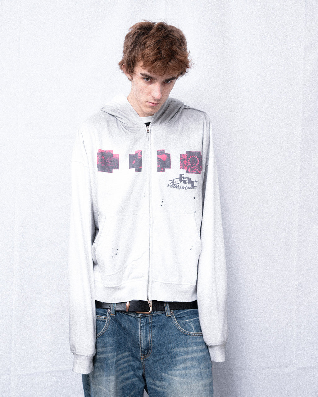White Distressed Hoodie