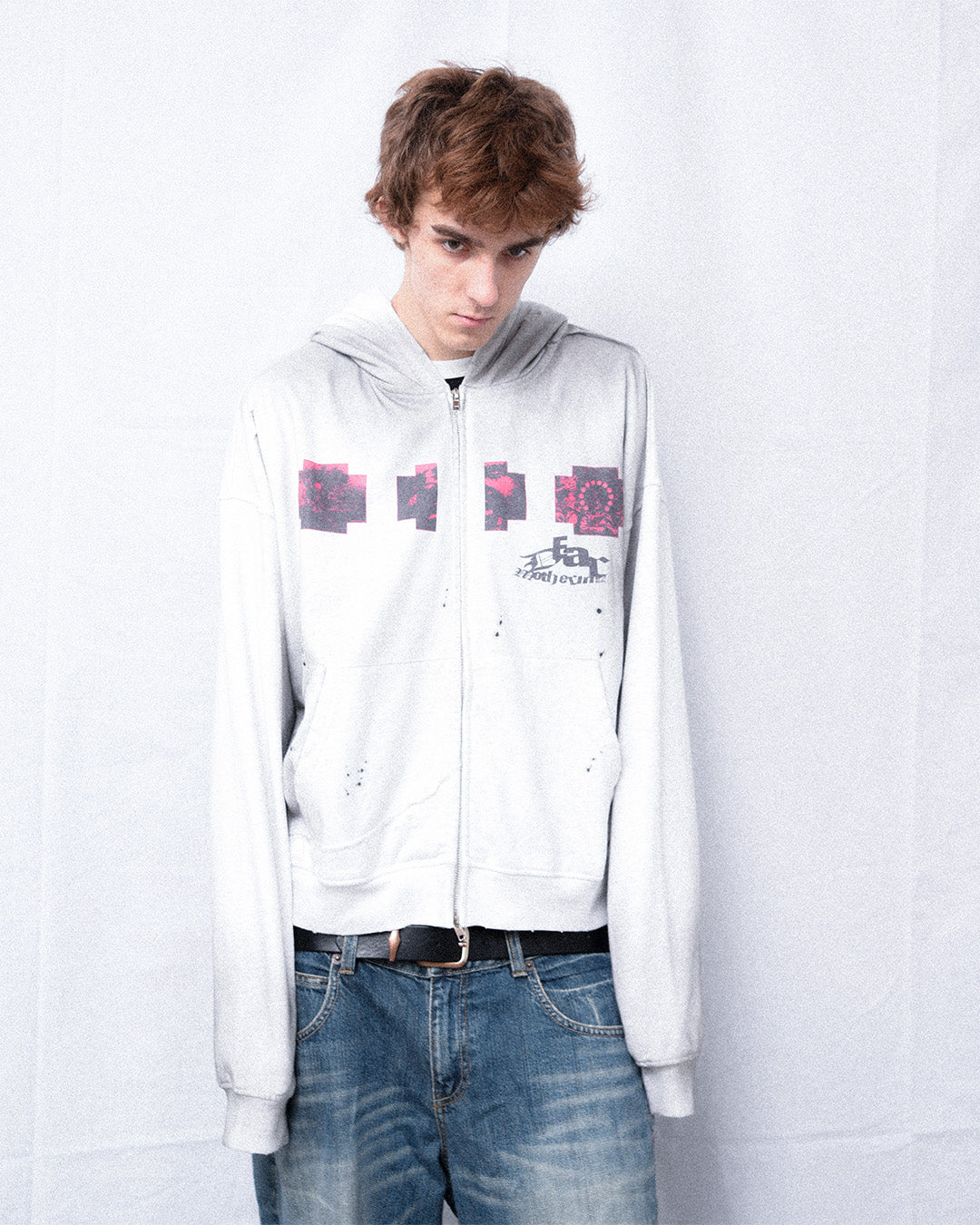 White Distressed Hoodie