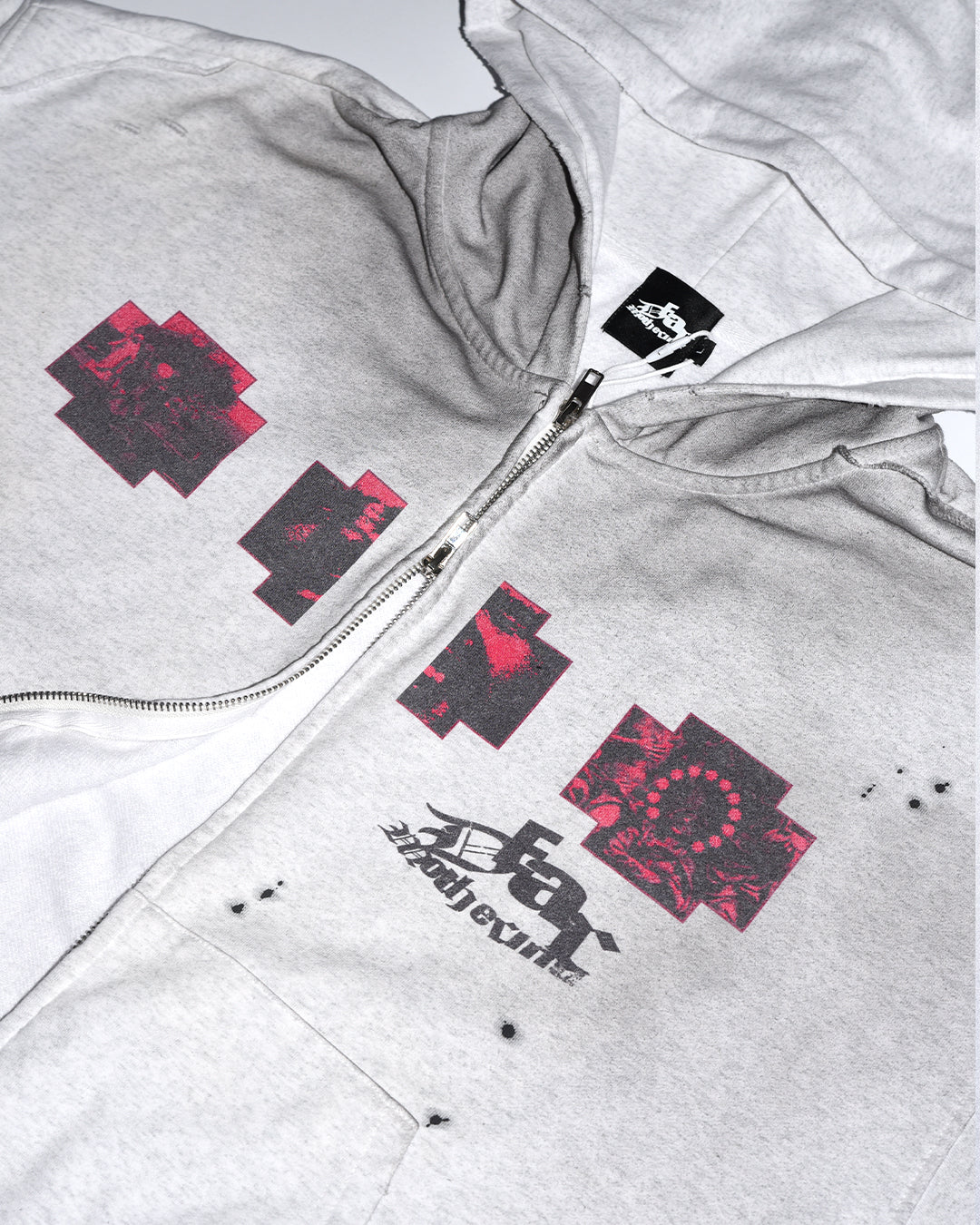 White Distressed Hoodie